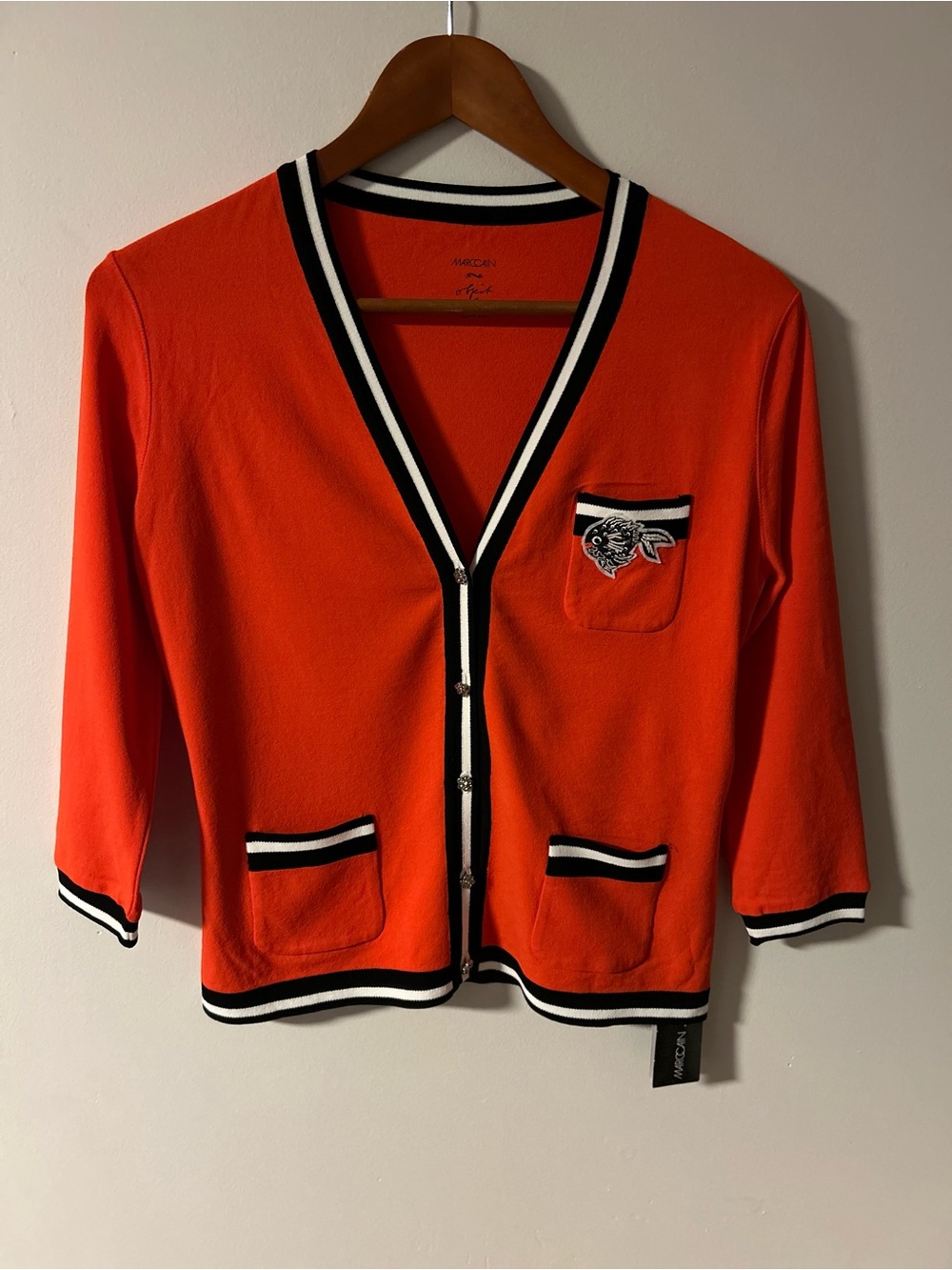 NWT Marc Cain "Objet of Love" Stripe Cardigan Jacket Size N3 (US 6/8